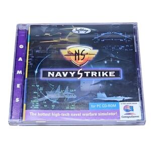 Navy Strike PC Game CD-ROM‎ 1996 SoftKey DOS Naval Warfare Simulator Jet Combat